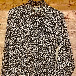 OLD NAVY MEN'S BLUE PAINTED SHIRT NO POCKETS L